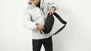 OZUKO Sling Bag USB Anti-Theft Mens Casual Crossbody Shoulder Waterproof Oxford Cloth Chest Beg with Password Lock New