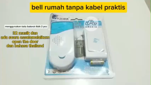 Bel Rumah Pintu Wireless TENAGA BATERAI Bell Tanpa Listrik dengan 32 Musik Salam Assalamualaikum