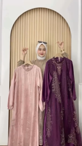 Gamis Kondangan Ameela Dress Brukat Gaun Baju Pesta Wanita Mewah Wanita Dewasa Bahan Velvet Simple 2025