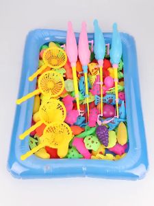 40Pcs Fishing Toys Magnetic Fishing Rod Fish Hook Inflatable Pool Water toys for Kids Cooling in the hot season