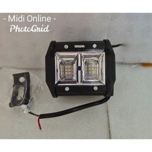 Lampu Tembak Sorot LED Worklight 16Mata 48Watt  Kotak&Bulat Mobil/Motor Putih-putih 1 set