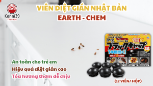 VIÊN DIỆT GIÁN EARTH CHEMICAL NỘI ĐỊA NHẬT BẢN (HỘP 12 VIÊN)