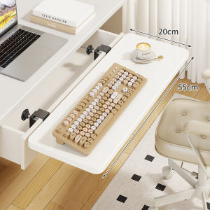 evesigar | Desk Extension Panel Foldable Keyboard Tray No Drill Installation