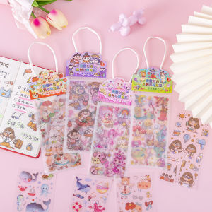 Cartoon Stickers Childrens Scrapbooking Bagged Foil Transfer Girls Postcard Water Cup Decals Prizes Frosted Finish