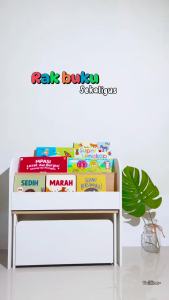 PIRA KIDS - DASAMI SU Rak Buku dan Meja Belajar Anak dengan Tempat Penyimpanan