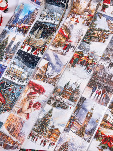 Băng Keo Giấy Lớn Vintage Christmas City Cho Sổ Tay Trang Trí Nền Cơ Bản DIY Giấy Dán Dán Vật Liệu Văn Phòng Phẩm