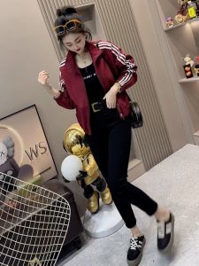 European Goods Trendy Color Matching Casual Sports Baseball Uniform Womens Jacket Spring 2024 New Arrival Loose Cropped Jacket