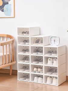 กล่องรองเท้า กล่องใส่รองเท้า กล่องเก็บรองเท้า พับได้ สีสันสดใส shoe box กันฝุ่น ป้องกันกลิ่น พร้อมส่ง