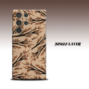 Vintage Autumn Branch Sketch For Samsung Galaxy S26 S25 S24 A56 A36 Dual Layer Luxury Fashion Full Lens Protective Case