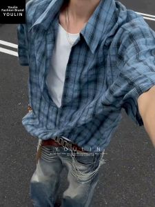 YOULIN | Plaid Two-Piece Style Short Sleeve Shirt