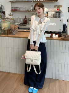 กางเกงยีนส์ขากว้างเอวสูงไซส์ใหญ่ ทรงหลวม ทรงเข้ารูป ฤดูใบไม้ผลิและฤดูร้อน กางเกงขายาวทรงหลวมสำหรับผู้หญิง