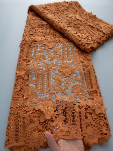 Kalume 2026 African Cord Lace Fabric Stones High Quality Nigeria Guipure Lace Fabric Flowers for Women Evening Party Dress F4954