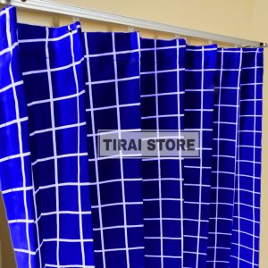 Gorden Jendela Murah Aesthetic / Gorden Pintu Kamar Model Plisket / Motif kotak tirai Jendela 2 kaca 1 kaca