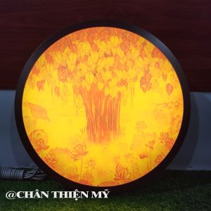 Đèn Thờ Hào Quang Trúc Chỉ In Cây Bồ Đề Trang Trí Phòng Thờ Bàn Thờ Gia Tiên Treo Tượng Phật TC-HQ-05