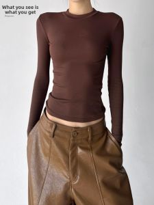 MUYUZI | Solid Color Basic Fitted T-shirt
