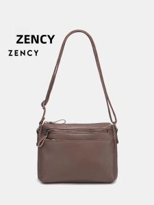 Túi Xách Nữ Da Thật Zency 2025 Thiết Kế Mới Túi Đeo Chéo Nhỏ Có Nhiều Ngăn Thiết Thực Túi Đeo Vai Cổ Điển