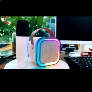 Speaker K12 Mini Bluetooth Dengan 1 Mic Karaoke Audio Mikrofon Viral