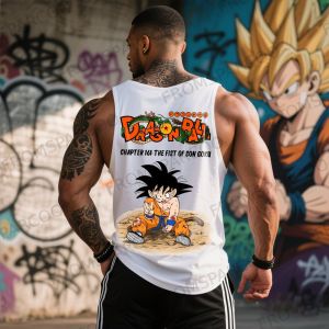 Bandai | 2025 Dragon Ball Anime Goku Peripheral Printed Vest Gym Mens Loose Exercise Summer Fashion Pure Cotton Tank Top