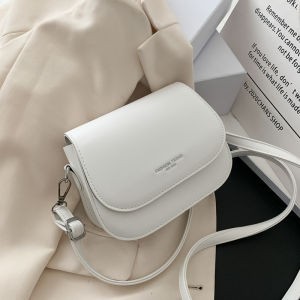 Trendy Fashionable Womens Crossbody Bag Single Shoulder Bag Soft PU Leather Youth Casual Style Small Size Solid Color