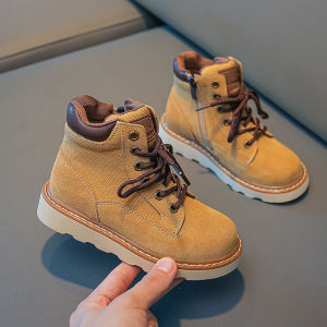 Outdoor Leather Martin Boots Childrens New Style Autumn Workwear Short Boots British Style Versatile Girls Boys Shoes