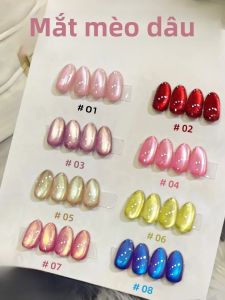 Dầu Bóng Móng Tay Dạng Gel Mắt Mèo Dâu Tây 1-8 Chiếc PSK Làm Trắng Hạt Thủy Tinh Đỏ Siêu Lấp Lánh Màu Hồng Trang Trí Móng Tay 10ml