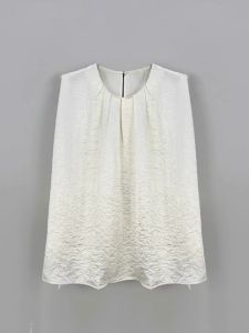 Summer New Womens Loose Fit round Neck Acetate Top Thin Sleeveless Shirt Korean Style Commute Pure Color Crew Neck Vest