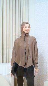 Jilbab Baju Olahraga Hijab Jaket Hoodie Syari Sporty 3in1