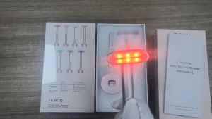 Fairy Stick Led Face Eye Dark Spots Hyperpigmentation Electric Facial Massager Red Light Therapy Anti-aging Firming Mini Microcurrent Small Wand for Beauty