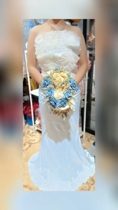 Cascading Dried Flower Bridal Bouquet – Rustic/Boho | Real Dried Flowers | Matches Any Color Motif/ MESSAGE US YOUR COLOR MOTIF