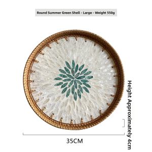 MOLORE | Handcrafted Rattan Shell Colorful Storage Basket Tray