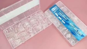 600Pcs Full Cover Press On Nail Tips Stiletto Almond Square Coffin French False Fake Soak Off Gel Nail Extension Tips Capsule