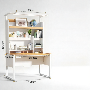 EYESPRO | Adjustable Desk with Storage Child Study Table Semi-solid Wood Set