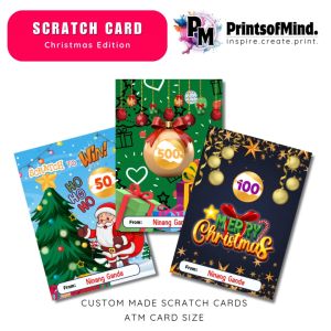 Scratch Cards for Christmas | ATM Size | Assorted Design | Blank Scratch Cards
