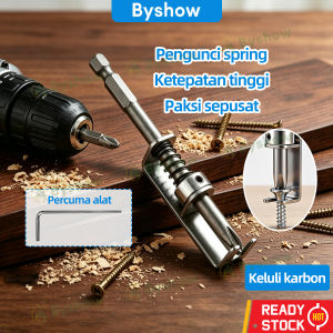 Byshow Spring Loaded Screw Holder with Strong Magnet Bit Retaining Adapter Anti Shift Positioning Quick Release Hex Shank for Drill Screwdriver Home Repair Assembly