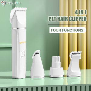 Petsup 4 in 1 Rechargeable Pet Grooming Razor Cordless USB Rechargeable Grooming Kit with Body Trimmer Paw Groomer and Detail Trimmer Low Noise Low Vibration Waterproof Easy to Clean Skin Safe Precision Blades for Dogs & Cats