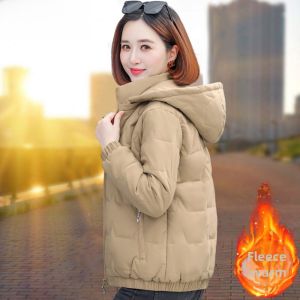 Thickened Fleece Lined Short Cotton Jacket Womens Winter Warm Coat TUCANO Brand Zipper Closure Long Sleeve Loose Fit Style