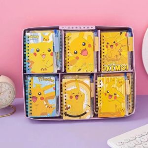 Pokemon Pikachu Notebook with Pen Cute Cartoon Diary for School Girls Kids Stationery Set Gift Box Journal School Supplies