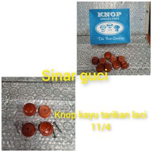Tarikan Laci Kayu Knop Kayu Ukuran 1 1/4 inc