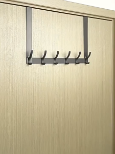 Nail Free Door Hanger Hook Adjustable Space Aluminum Hook Hanger Bathroom/Bedroom Hanging Clothes Hanging Door Rear Rack