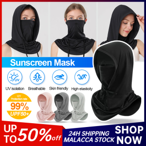 Ice Silk Face Cover Mask Unsiex Sunscreen Hat Drawstring Headscarf Cycling Outdoor Face Covering Sunscreen Protection Full Face Mask