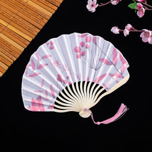 Portable Folding Fan Summer High Aesthetic Value Dance Costume Hanfu Cooling Cloth Surface Fan Fresh Style Handmade Craft
