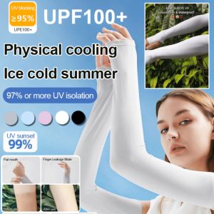Cooling Arm Sleeves Waterproof Sun Protection Ice Silk Sleeves Outdoor Driving Cycling Gloves UV Protection Arm Hand Cover
