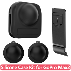Max 2 Side Cover Silicone Protective Case Lens Cap for GoPro Max 2 Action Camera Accessories Anti-Scratch Anti-Drop Skin Sleeve