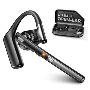 Bluetooth Headset V6.0 Open Ear Wireless Earpiece with Noise Canceling Mic 96H Talking Time,Headphones for iOS Android Laptop