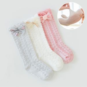 3Pairs/Set Spring Summer Baby Socks Cotton Breathable Mesh Long Socks for Child Girls Cute Non-slip Infant Toddler Floor Socks