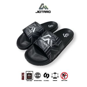 JIOTARO-Sandal Slip on Orignal Pria wanita kekinian Motif Garis Garis