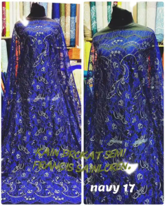KAIN BROKAT BAHAN KEBAYA SEMI FRANCIS SAINTLOREN ISI 25 METER BAHAN KEBAYA BRUKAT METALIK GLOSSY