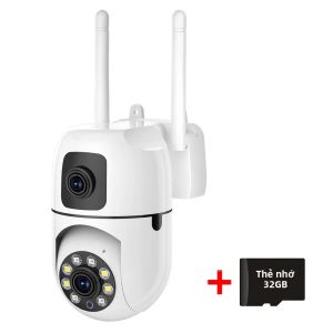 Camera Giám Sát Wifi HD 8MP PTZ Ống Kính Kép Màn Hình Kép AI Tự Động Theo Dõi IP An Ninh Camera Quan Sát Bảo Vệ Video Ngoài Trời