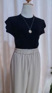High Waist Trousers Pants with Pocket for Women Korean Bangkok Trouser Office Casual Wear