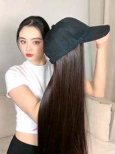 Topi Wig Rambut Lurus Model Topi Baseball